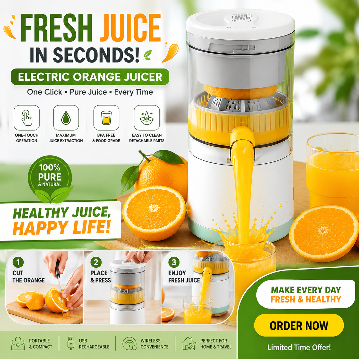 Portable Citrus Squeezer & Presser